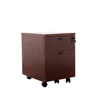 Cajonera de cajón y archivo en caoba con llave