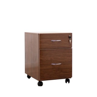 Cajonera de cajón y archivo en nogal con llave