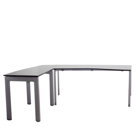 Mesa operativa con ala en melamina ceniza de 210cm
