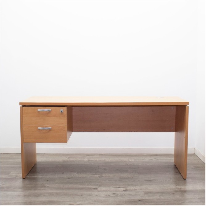 Mesa operativa melamina peral con cajonera colgante (varias medidas)