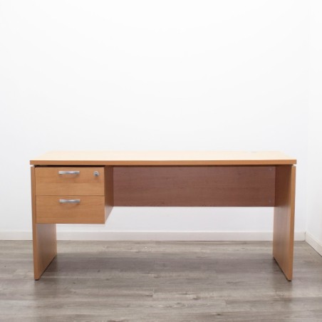 Mesa operativa melamina peral con cajonera colgante (varias medidas)
