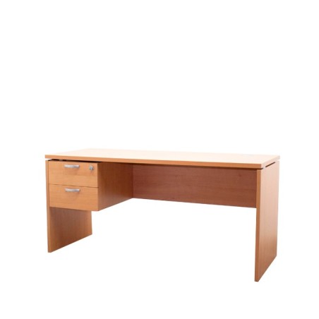 Mesa operativa melamina peral con cajonera colgante (varias medidas)