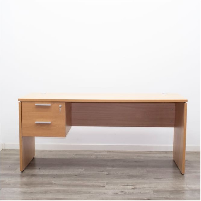 Mesa operativa melamina peral con cajonera colgante de 160cm