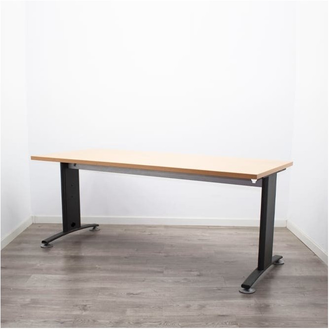 Mesa operativa peral con pata en T invertida gris antracita de 180cm