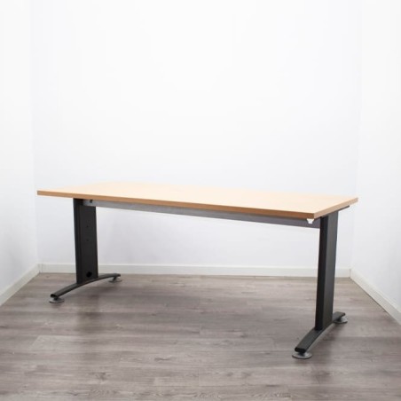 Mesa operativa peral con pata en T invertida gris antracita de 180cm