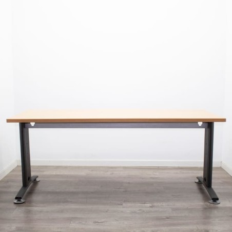 Mesa operativa peral con pata en T invertida gris antracita de 180cm