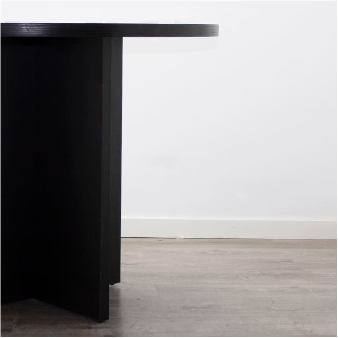 Mesa reunión redonda en palisandro y negro de 100cm