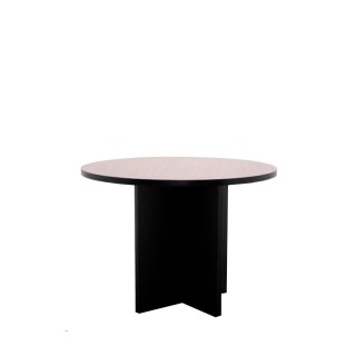 Mesa reunión redonda en palisandro y negro de 100cm