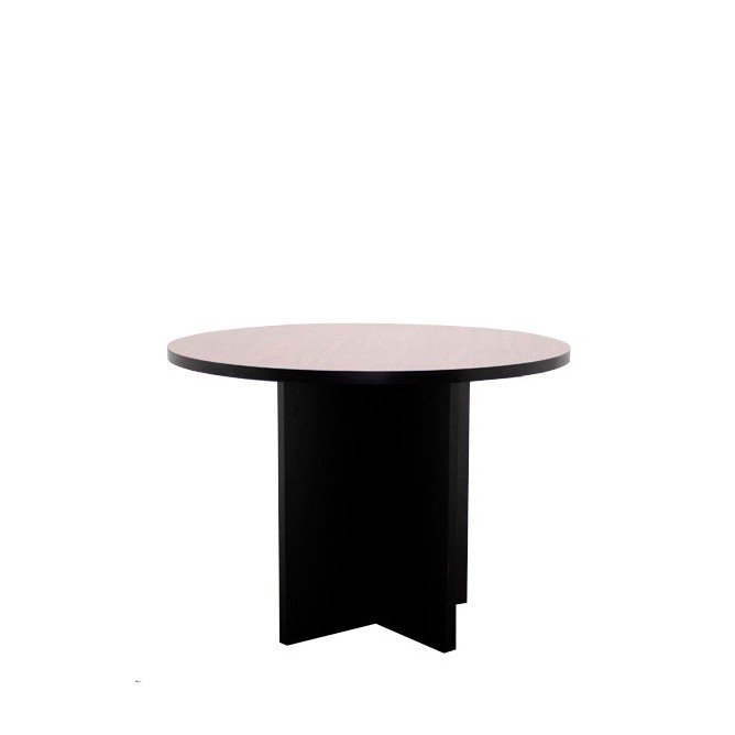 Mesa reunión redonda en palisandro y negro de 100cm