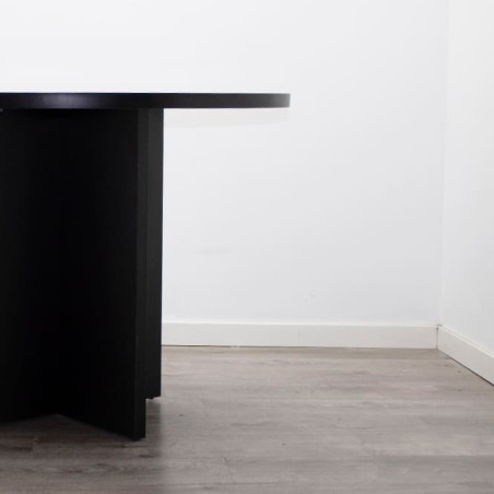 copy of Mesa reunión redonda en palisandro y negro de 100cm