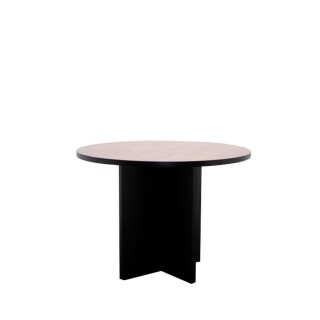 copy of Mesa reunión redonda en palisandro y negro de 100cm