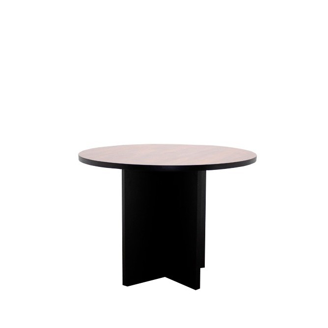 Mesa reunión redonda en nogal y negro de 105cm