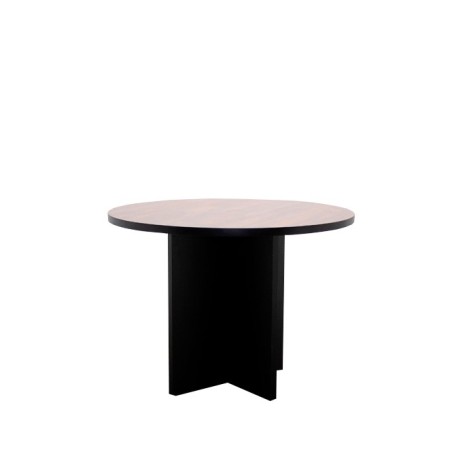 copy of Mesa reunión redonda en palisandro y negro de 100cm