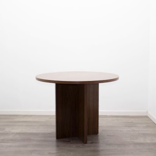 copy of copy of Mesa reunión redonda en palisandro y negro de 100cm 2