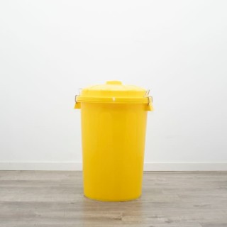 Cubo de basura de plástico amarillo 100l 2