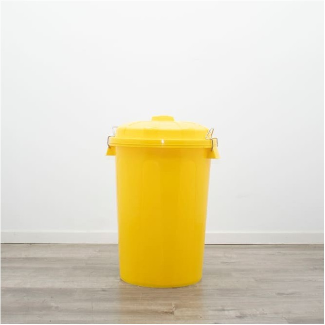 Cubo de basura de plástico amarillo 100l
