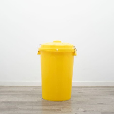 Cubo de basura de plástico amarillo 100l