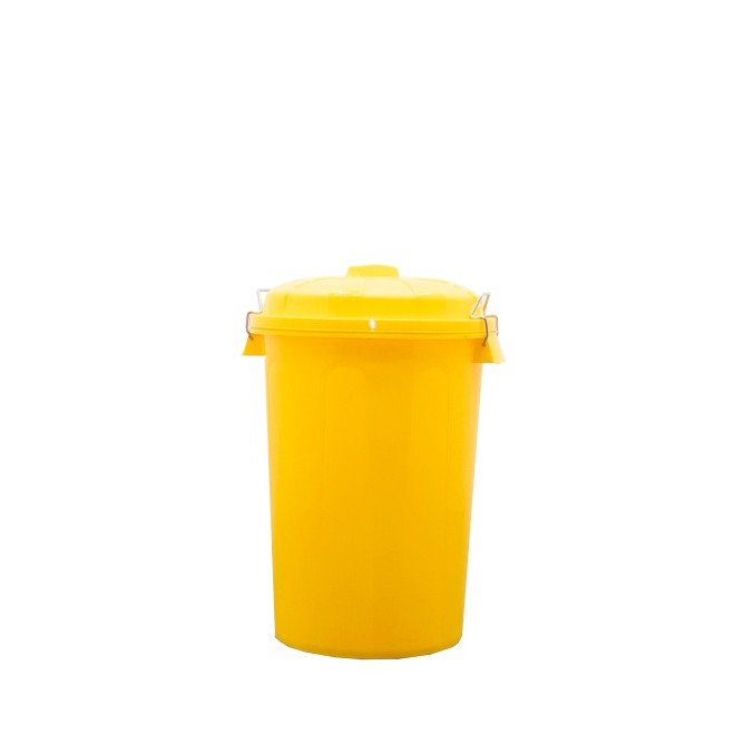 Cubo de basura de plástico amarillo 100l