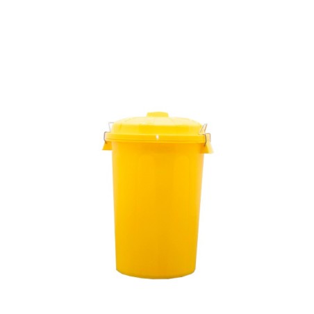 Cubo de basura de plástico amarillo 100l