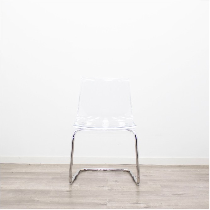 Silla colectividad transparente base patín
