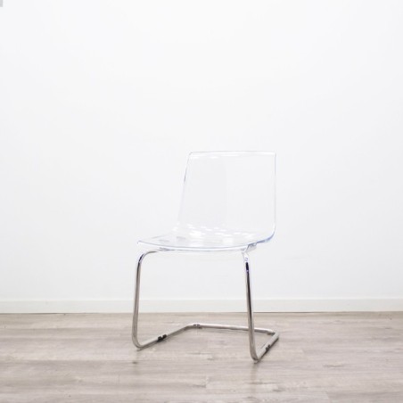 Silla colectividad transparente base patín