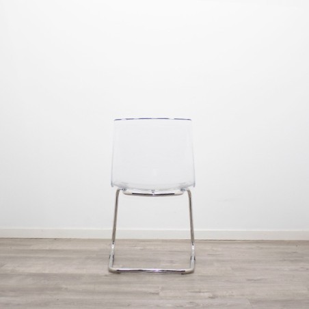 Silla colectividad transparente base patín