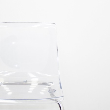 Silla colectividad transparente base patín