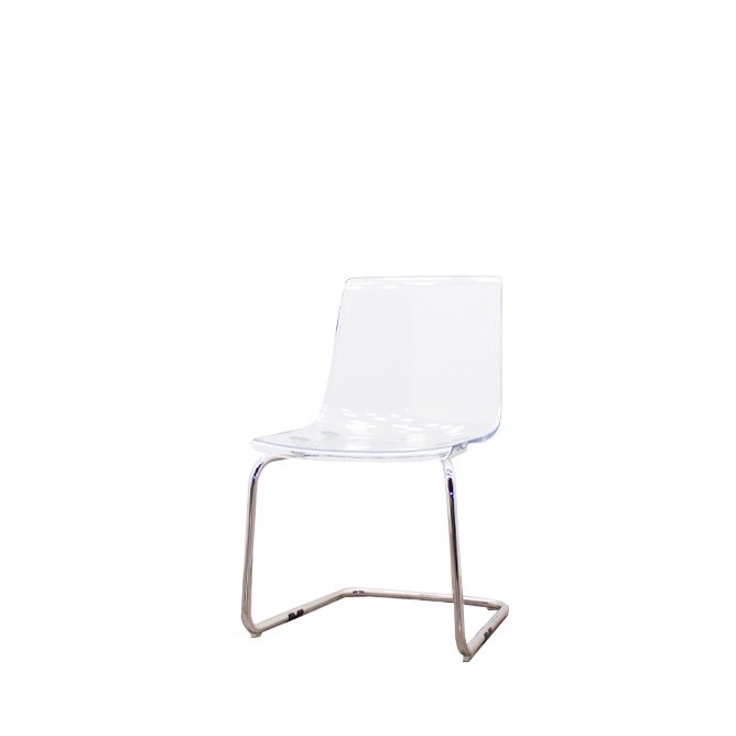 Silla colectividad transparente base patín