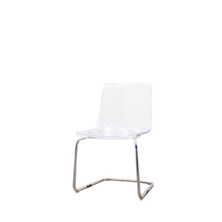 Silla colectividad transparente base patín