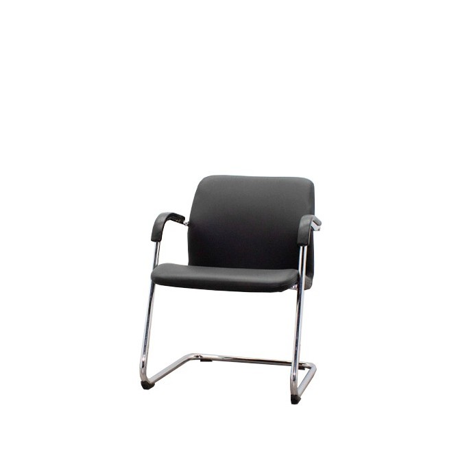 Silla confidente napel negro y estructura cromada