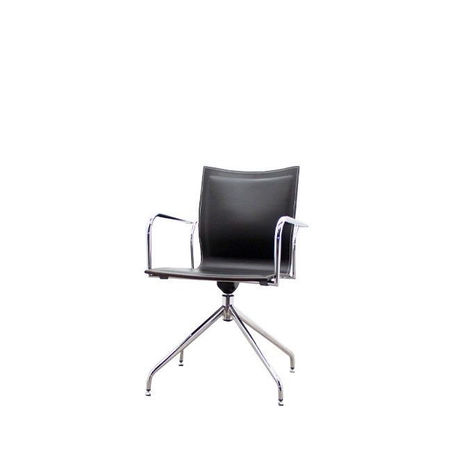 Silla confidente tapizada en mostaza con patas blancas - Mercaoficina