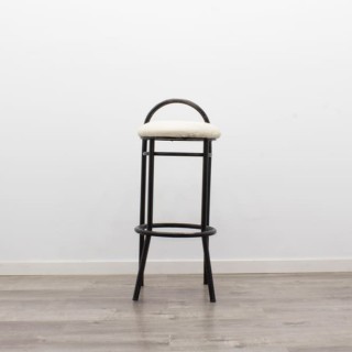 Taburete de 4 patas negra asiento color a elegir 2
