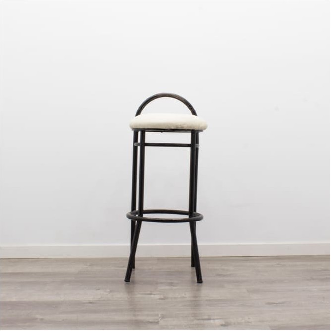 Taburete de 4 patas negra asiento color a elegir