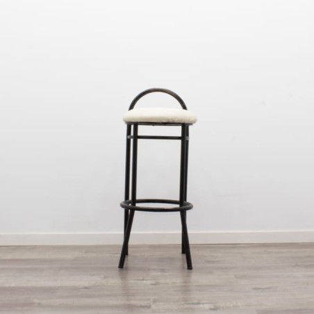 Taburete de 4 patas negra asiento color a elegir