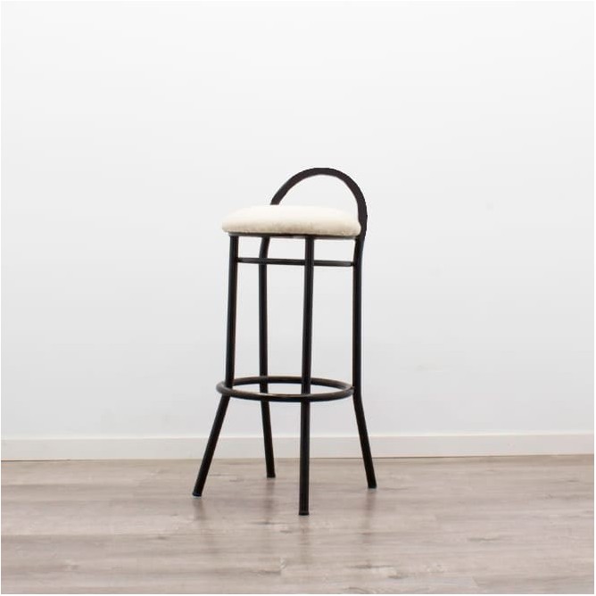 Taburete de 4 patas negra asiento color a elegir