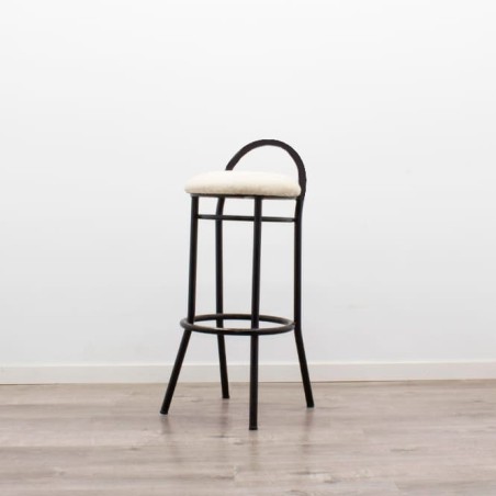 Taburete de 4 patas negra asiento color a elegir
