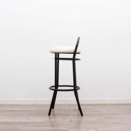 Taburete de 4 patas negra asiento color a elegir