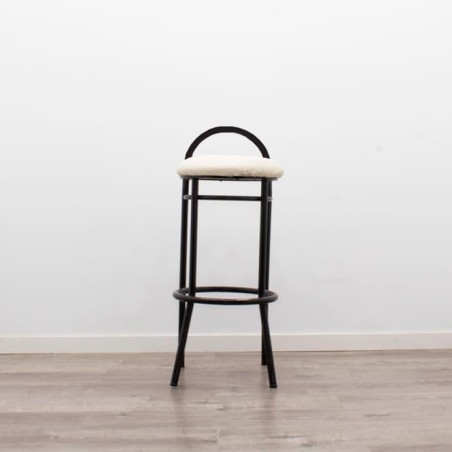 Taburete de 4 patas negra asiento color a elegir