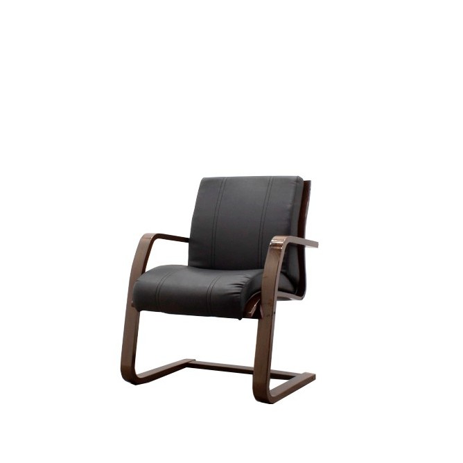 Silla confidente en napel negra con estructura de madera