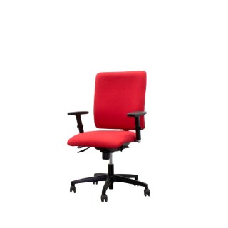 Silla operativa tapizado rojo con brazos regulables
