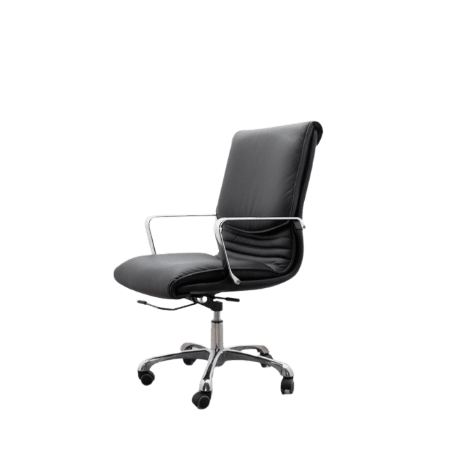 Sillón de dirección con brazos y base cromada