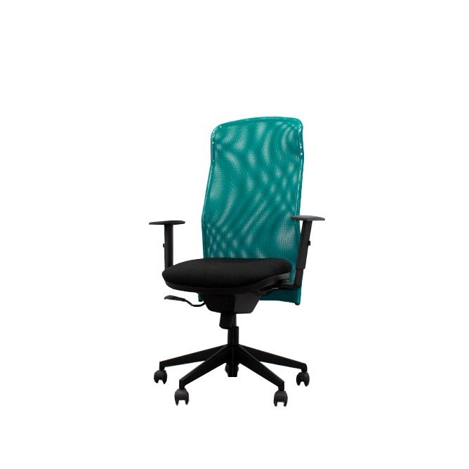 Silla operativa asiento negro y respaldo malla verde