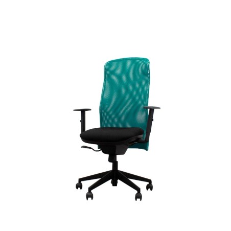 Silla operativa asiento negro y respaldo malla verde