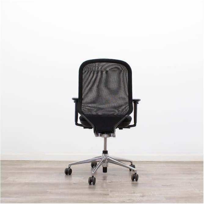 Silla operativa respaldo malla y asiento tapizado negro