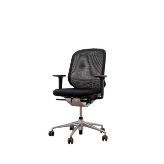 Silla operativa respaldo malla y asiento tapizado negro
