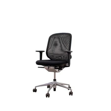 Silla operativa respaldo malla y asiento tapizado negro