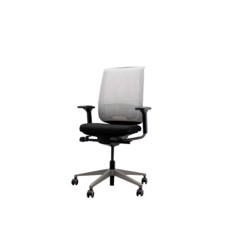 Silla operativa negra y respaldo malla gris claro