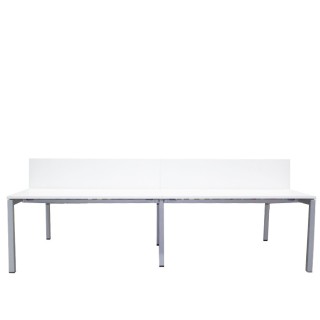 Mesa multipuestos 4 puestos melamina blanca con separadores 2