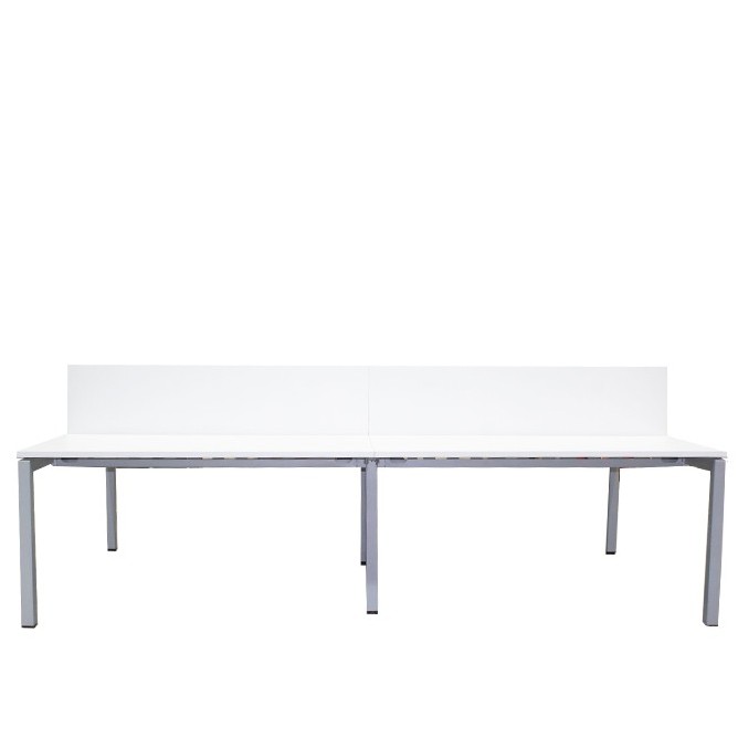 Mesa multipuestos 4 puestos melamina blanca con separadores