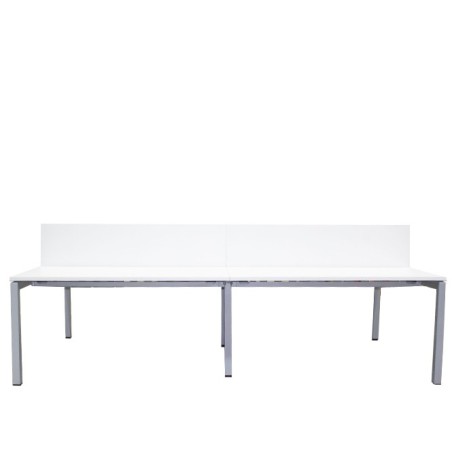 Mesa multipuestos 4 puestos melamina blanca con separadores